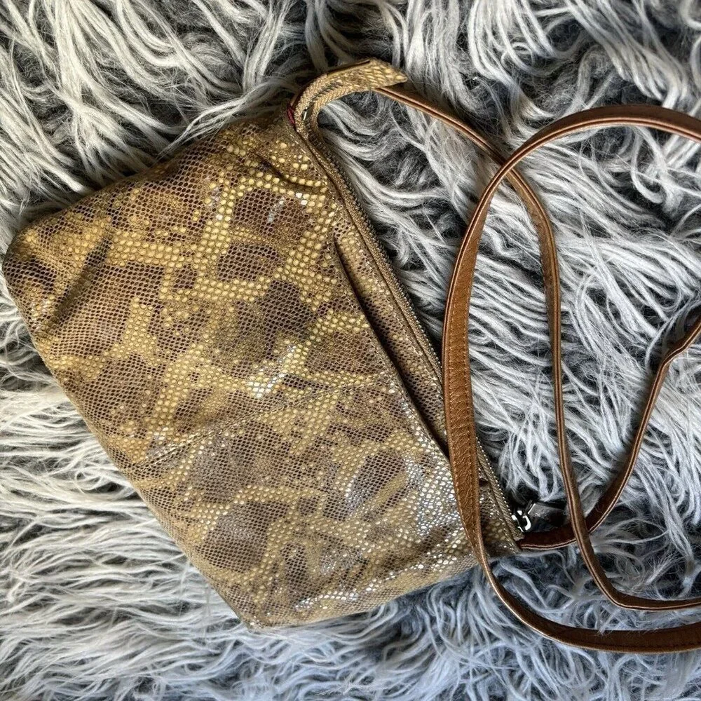 Hobo Python Mara Autumn Brown Snakeskin Leather Purse Shoulder Bag Crossbody‎